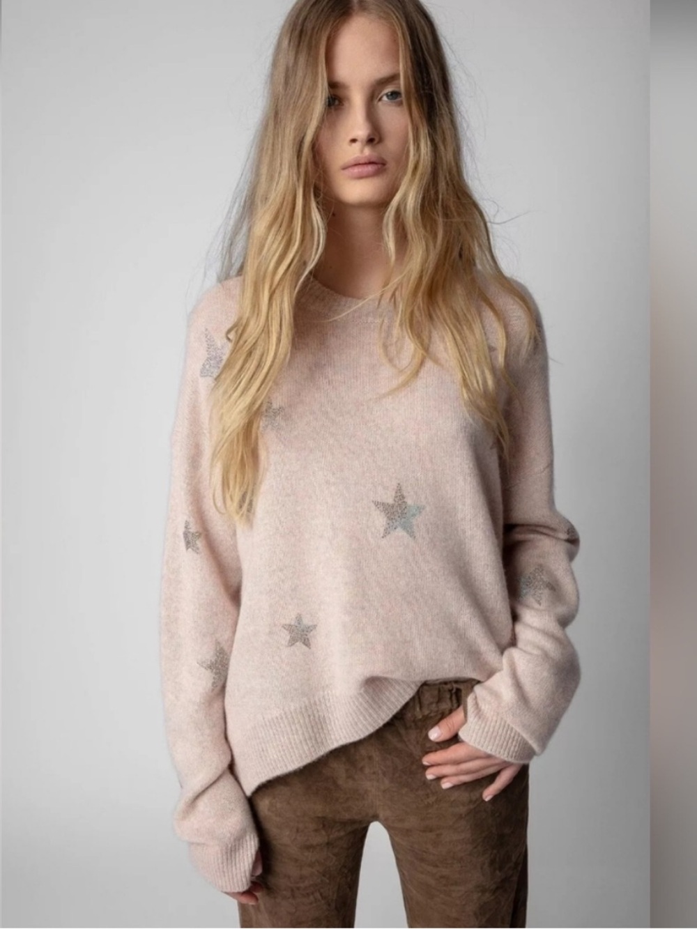 Zadig & Voltaire Markus Stars 100% Cashmere Strauss Star Sweater size XS